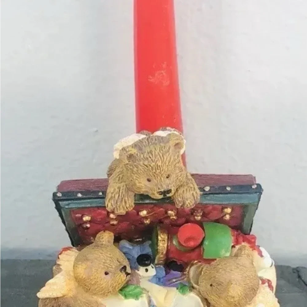 Vintage Giftco Christmas Holiday Candle Holder Climbing Bears Vi Bears